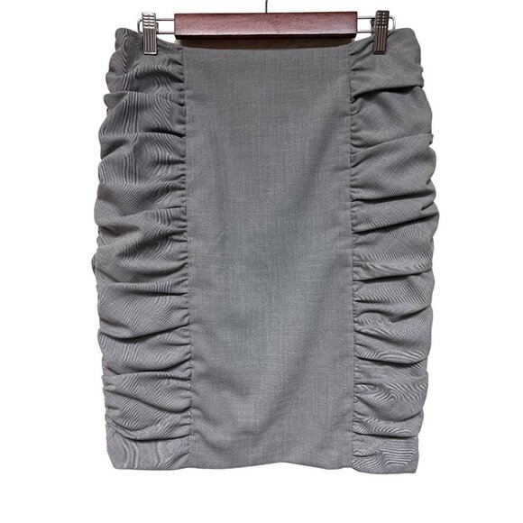 Cartonnier Dresses & Skirts - Anthropologie Cartonnier Tencel Blend Ruched Grey Pencil Skirt Women's Size 6